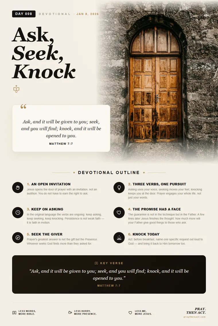 Day 008 — Ask, Seek, Knock
