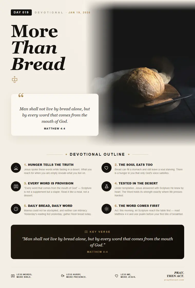 Day 019 — More Than Bread