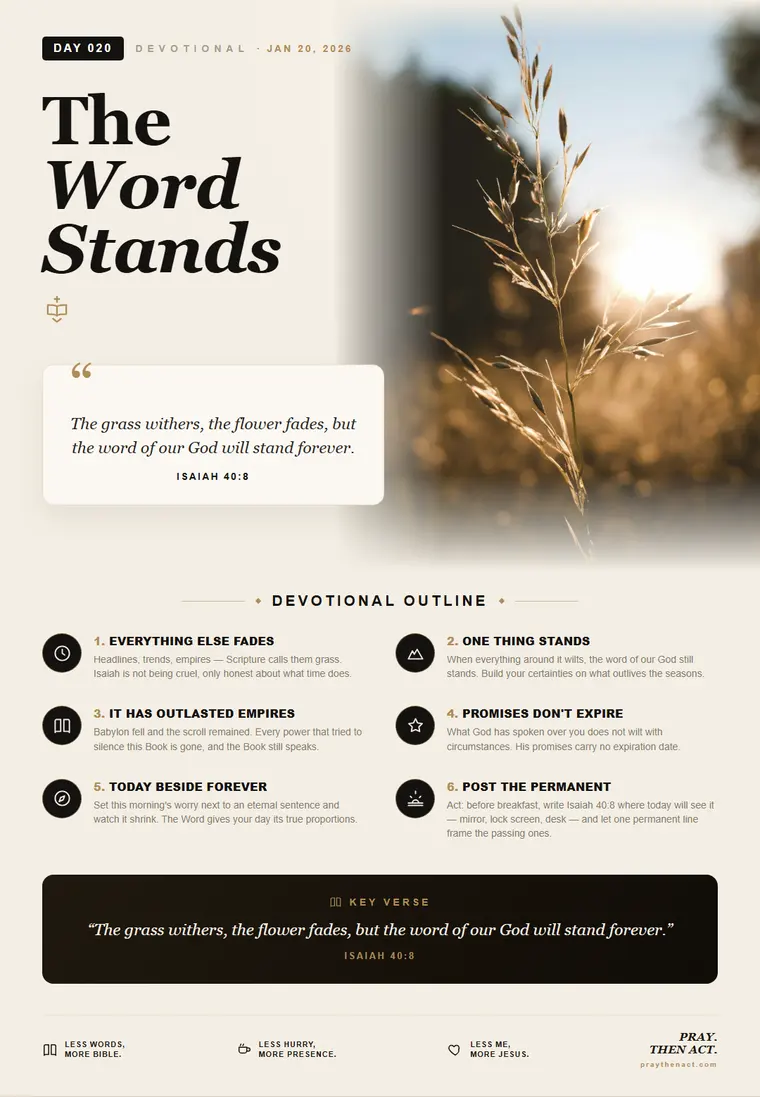 Day 020 — The Word Stands