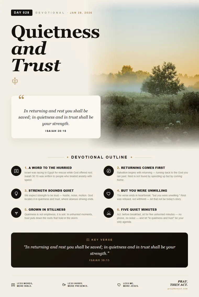 Day 028 — Quietness and Trust