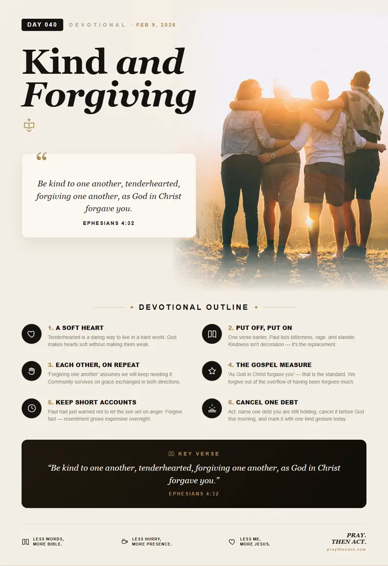 Day 040 — Kind and Forgiving