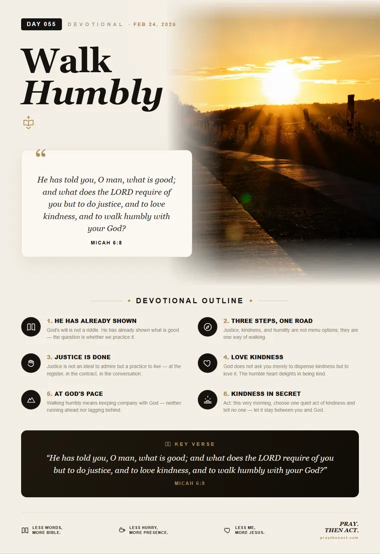 Day 055 — Walk Humbly