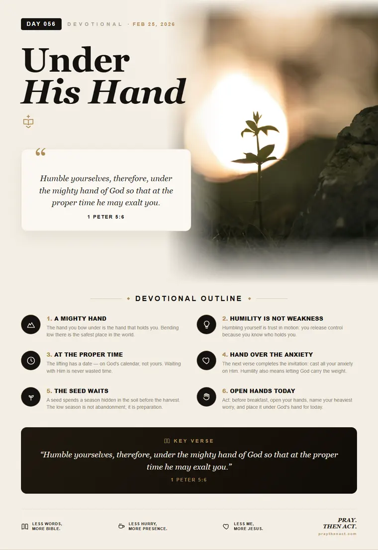 Day 056 — Under His Hand