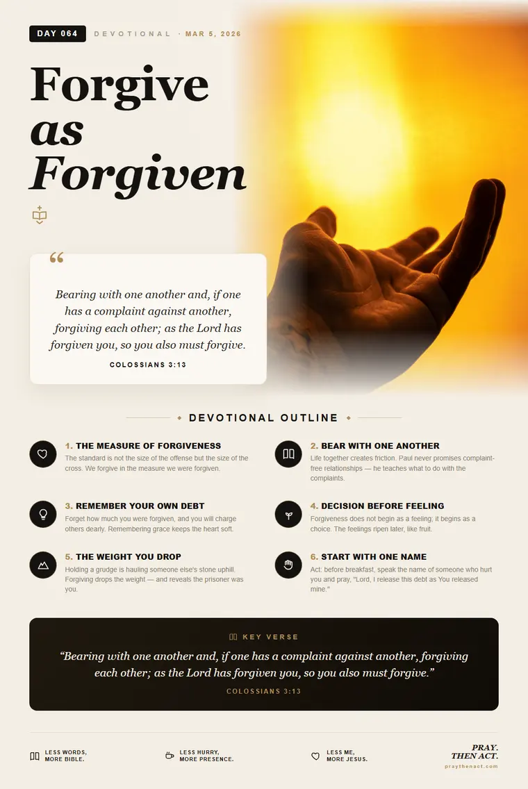 Day 064 — Forgive as Forgiven