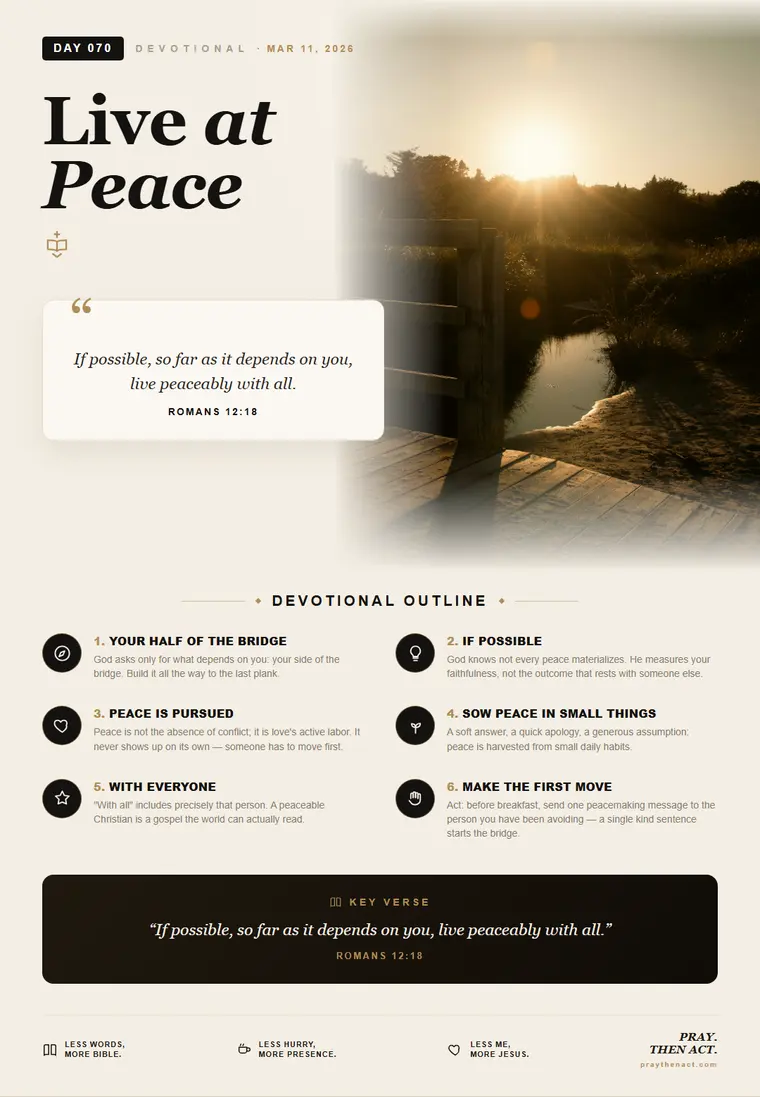 Day 070 — Live at Peace