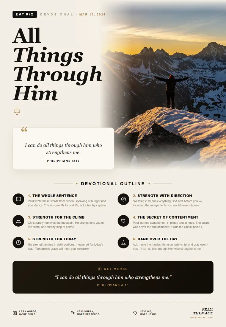 Day 072 — All Things Through Him