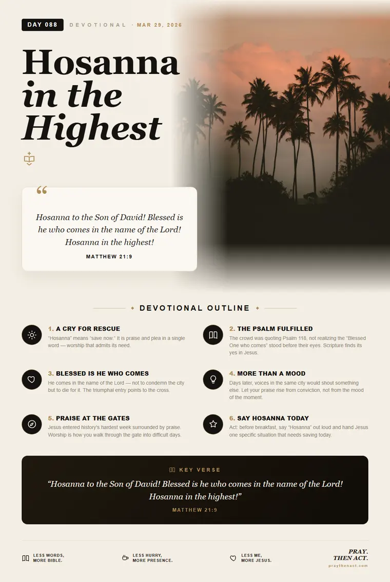 Day 088 — Hosanna in the Highest