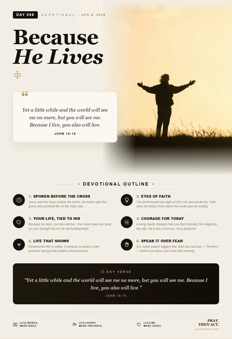 Day 098 — Because He Lives