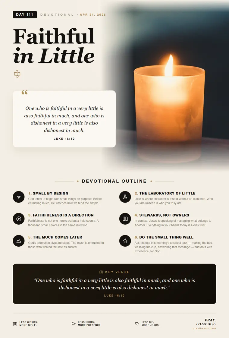 Day 111 — Faithful in Little