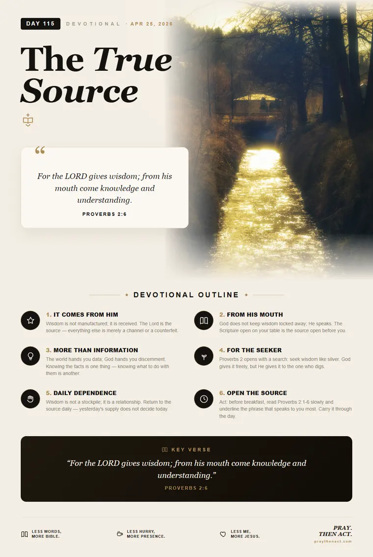 Day 115 — The True Source