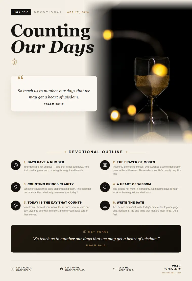 Day 117 — Counting Our Days