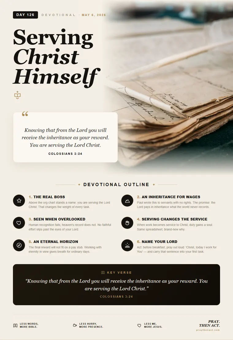 Day 126 — Serving Christ Himself