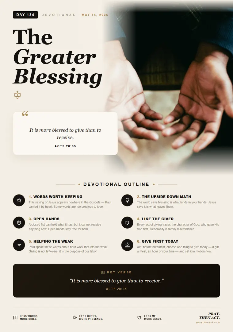 Day 134 — The Greater Blessing