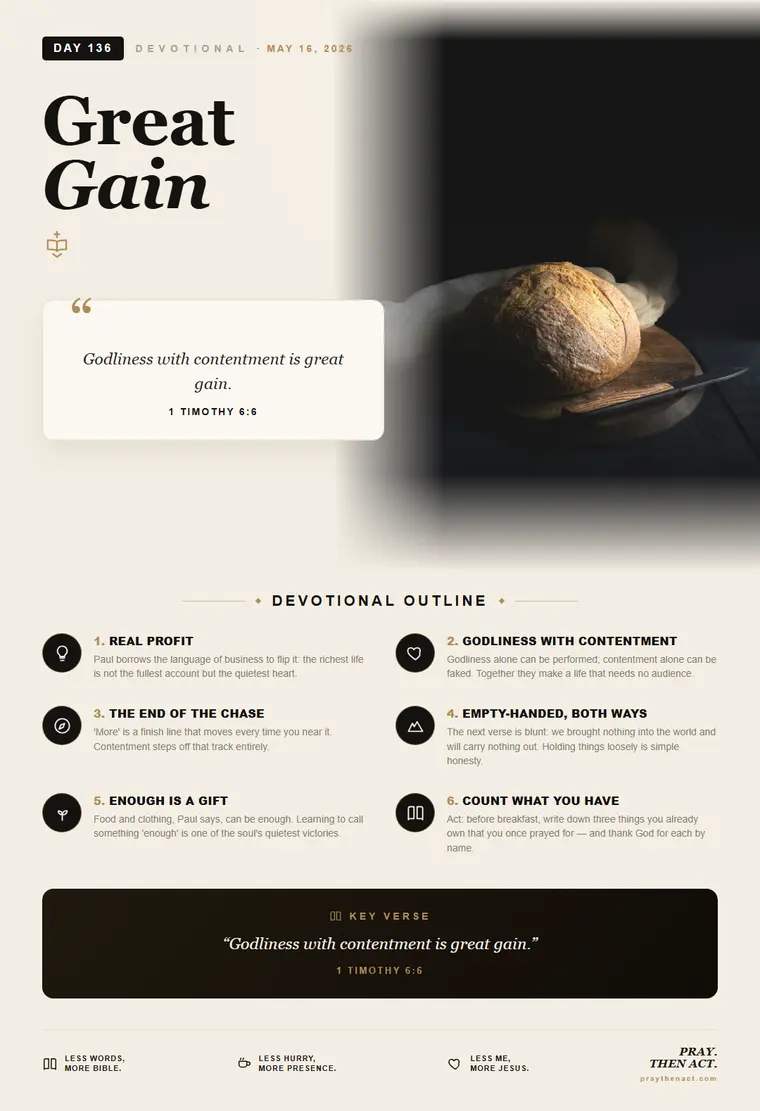Day 136 — Great Gain