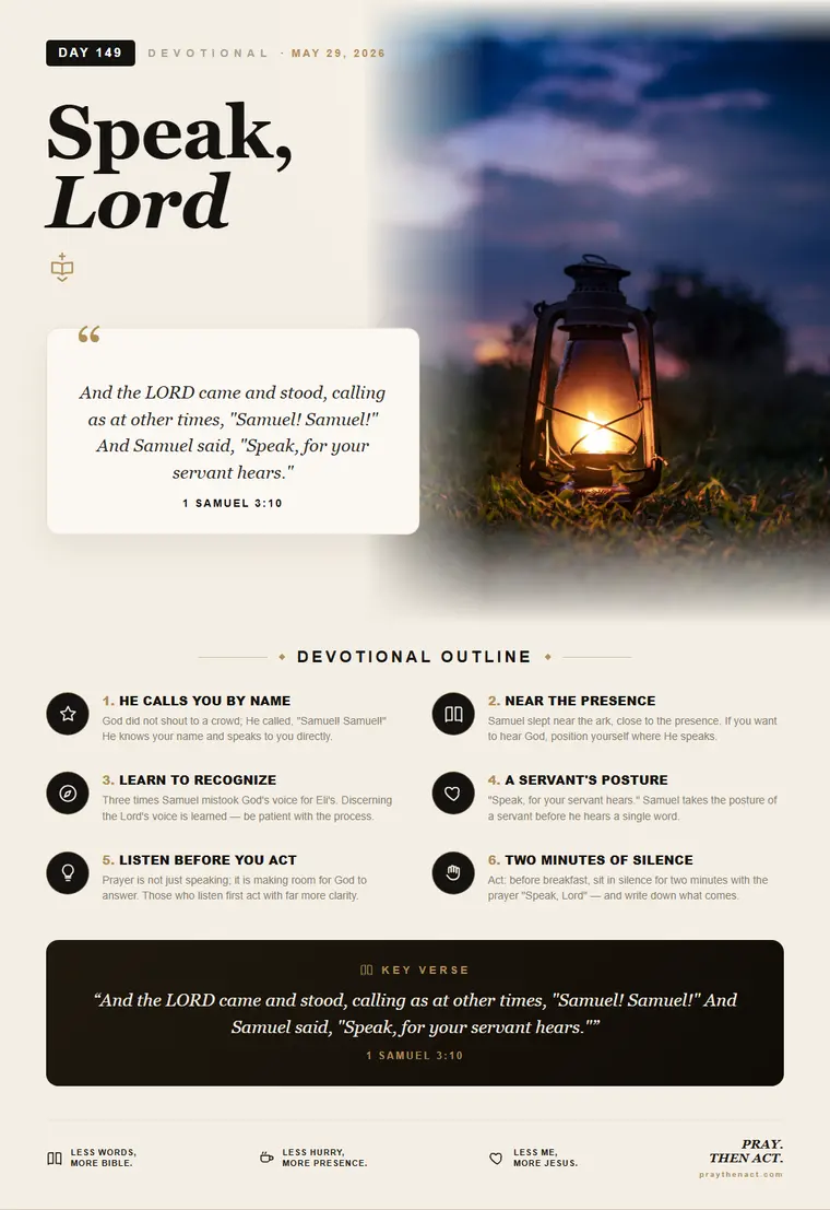 Day 149 — Speak, Lord