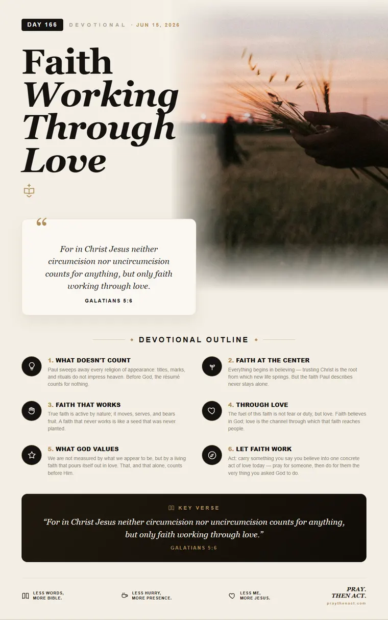 Day 166 — Faith Working Through Love