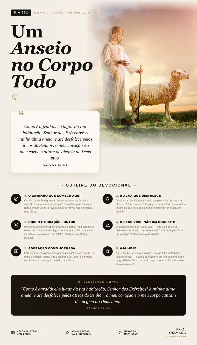Dia 302 — Vim Para Servir